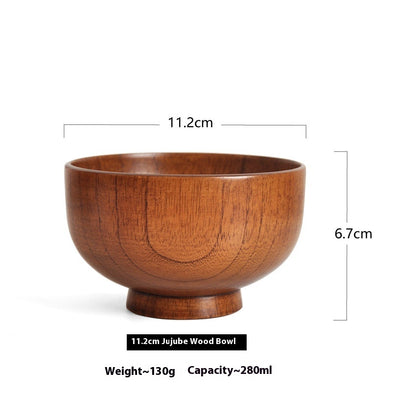 Solid Wood Bowl Large Small Size Soup Bowl Noodle Bowl