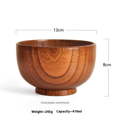 Solid Wood Bowl Large Small Size Soup Bowl Noodle Bowl