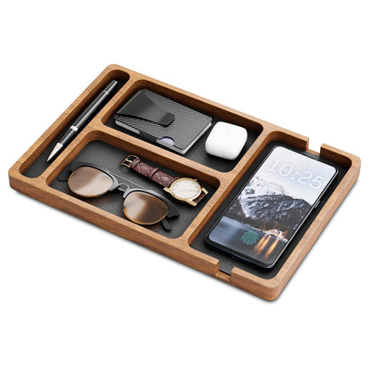 Solid Wood Grid Glasses Organize Box Mobile Phone Headset