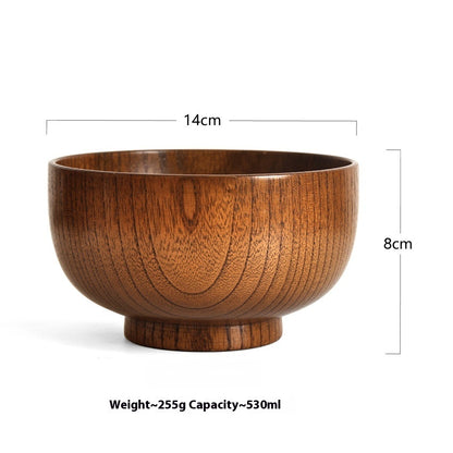 Solid Wood Bowl Large Small Size Soup Bowl Noodle Bowl