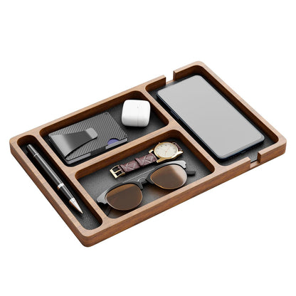 Solid Wood Grid Glasses Organize Box Mobile Phone Headset