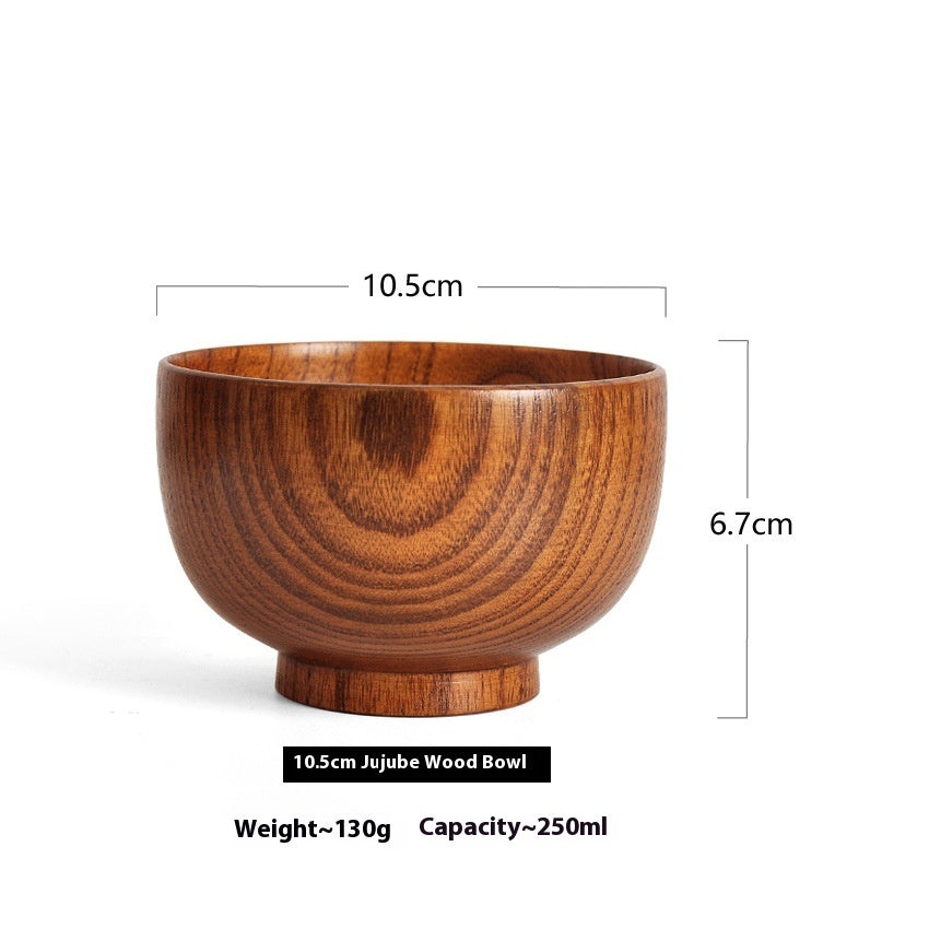 Solid Wood Bowl Large Small Size Soup Bowl Noodle Bowl