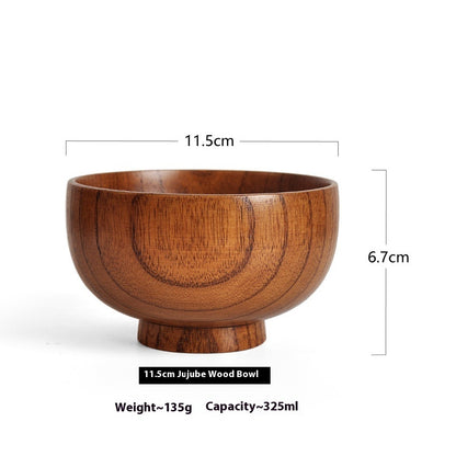 Solid Wood Bowl Large Small Size Soup Bowl Noodle Bowl